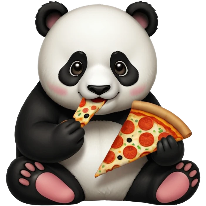 panda eating a slice of pizza emoji