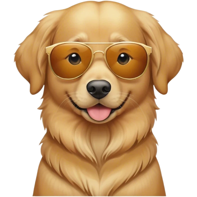 A golden retriever dog wearing sunglasses  emoji