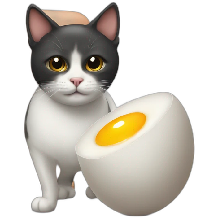 cat and egg emoji