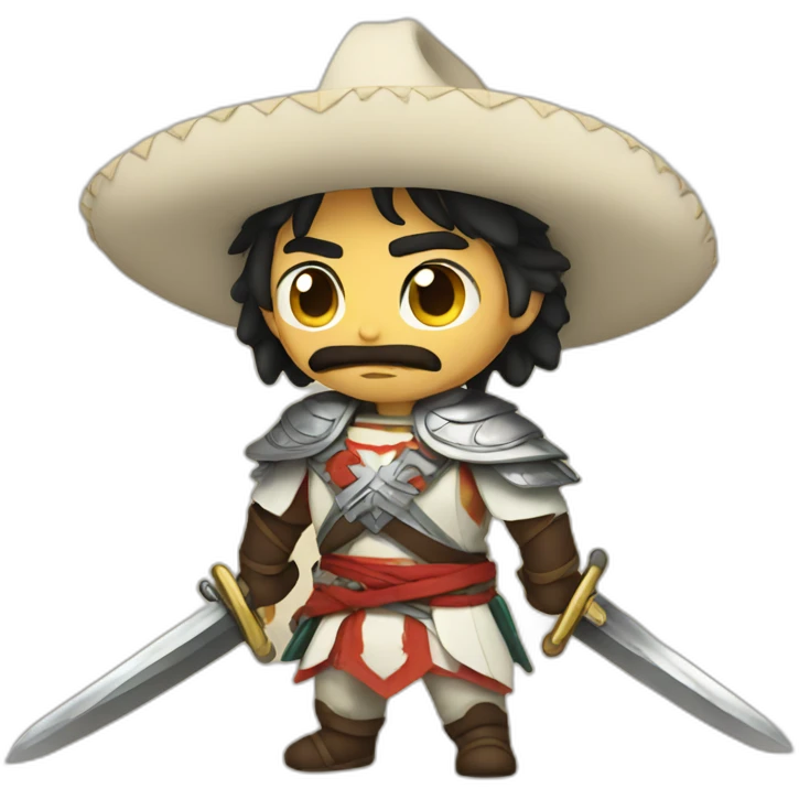 Anime mexican with swords emoji