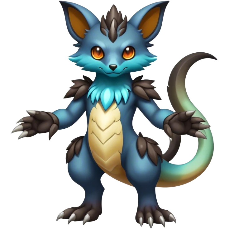 cool colorful dark fantasy animal hybrid Fakemon full body emoji