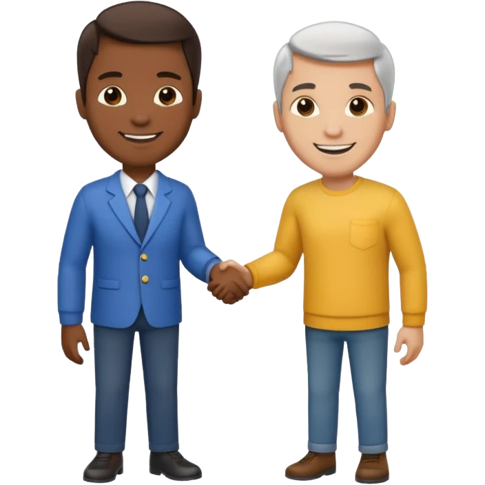 two men shaking hands, one with darker skin and one with lighter skin emoji