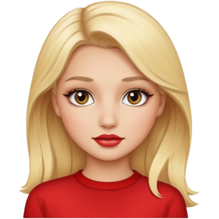 Gorgeous blonde girl with makeup emoji