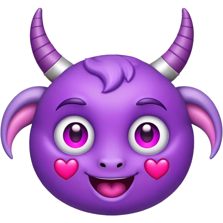Happy Purple face with horns and heart eyes emoji