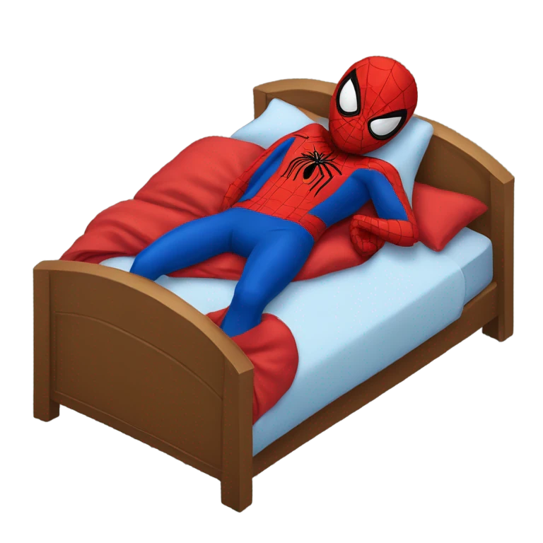 Mr spider man sleeping in brd emoji