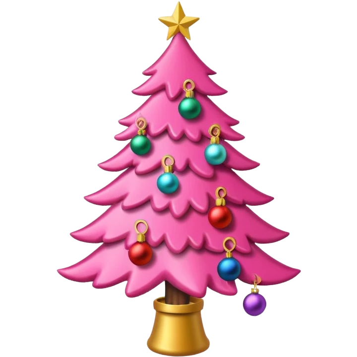 Pink Christmas tree  emoji