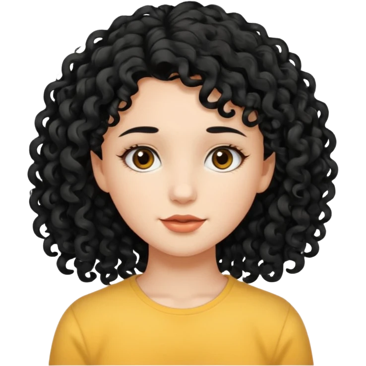 Faça uma garota zombeteiro de cabelo cacheado preto e uma mecha descolorido do lado esquerdo emoji