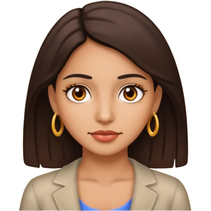 Un emoji de Chukky versión mujer ojos marrones piel latina emoji