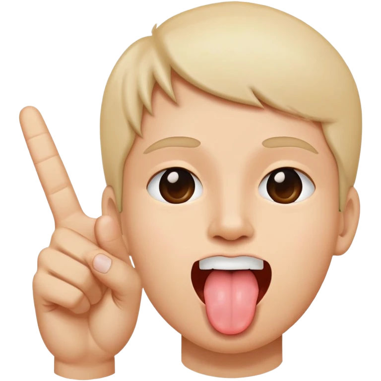 face sticking out tongue with peace sign hand emoji