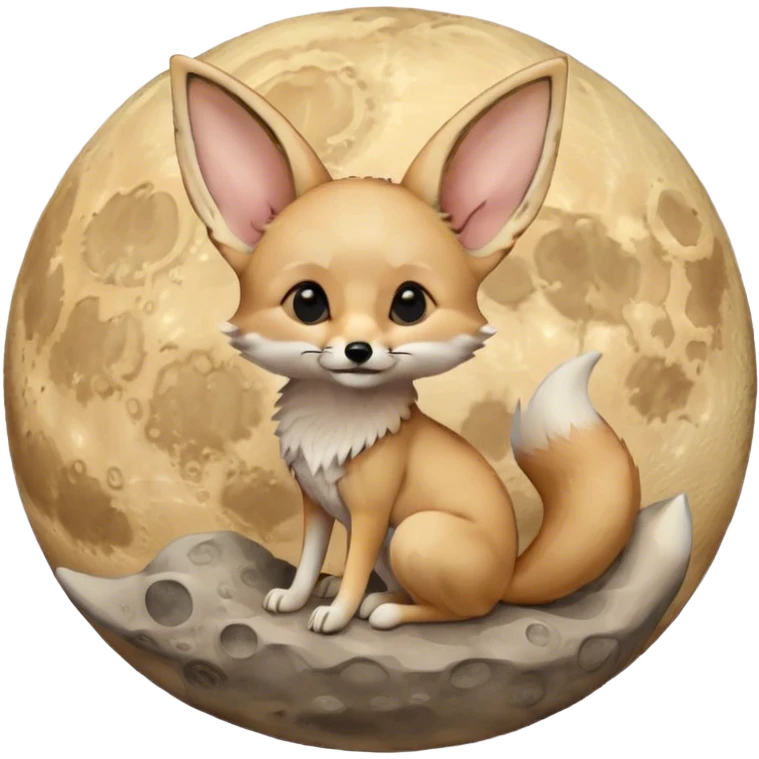fennec on the moon emoji