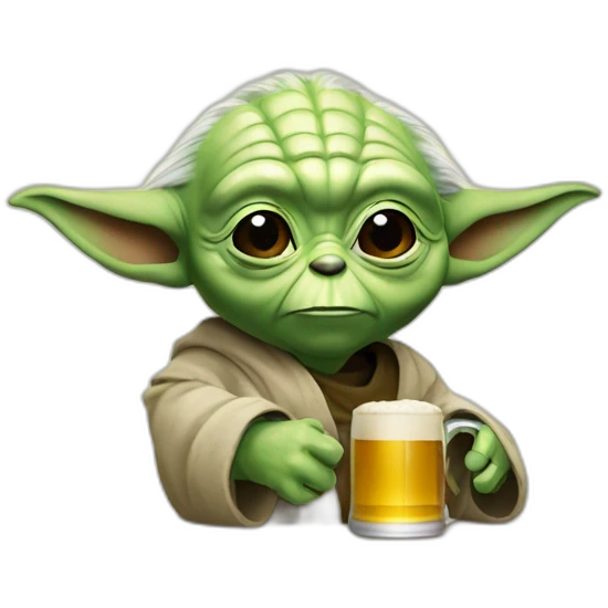 Yoda drink beer emoji