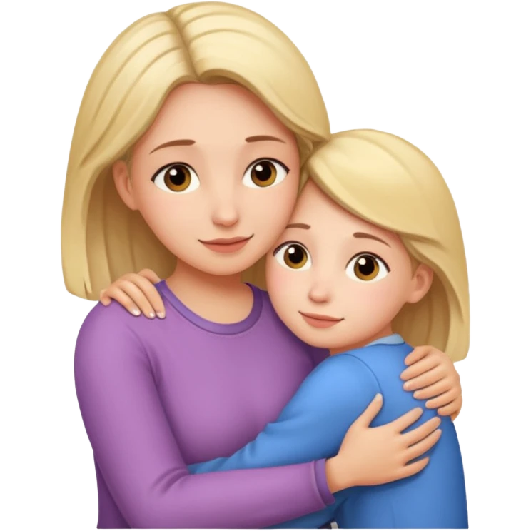 Daughter hugging mom emoji