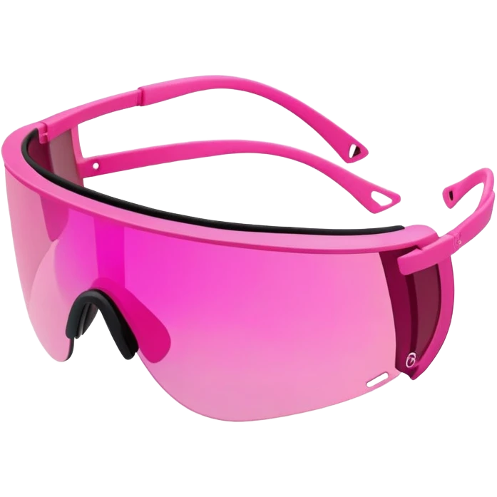 sporty pink shield visor sunglasses with extra chunky frame, athletic design, heavy-duty build, one-piece tinted lens emoji