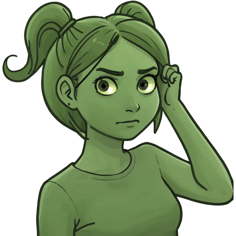 a girl pulling her hair like frustration  emoji