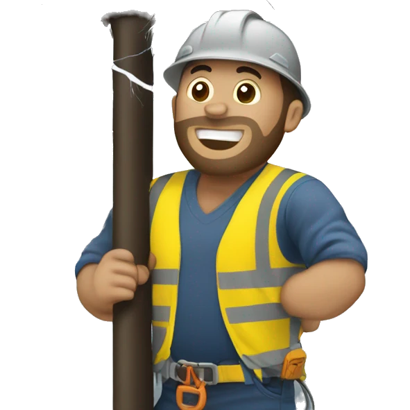 Electrical lineman working in a storm emoji