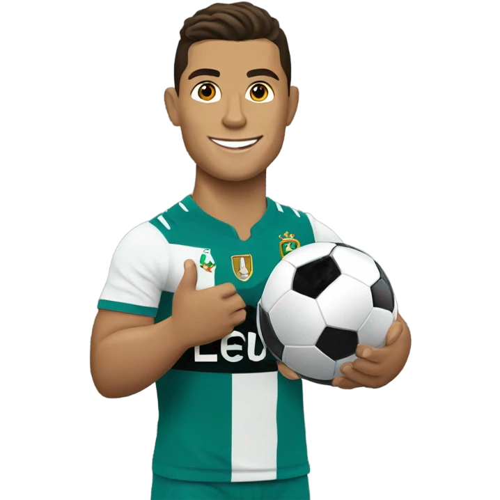 Cristiano holding toy emoji