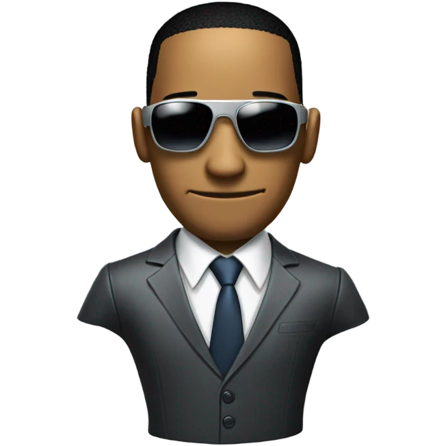 Robot from IRobot dressed as Will Smith emoji