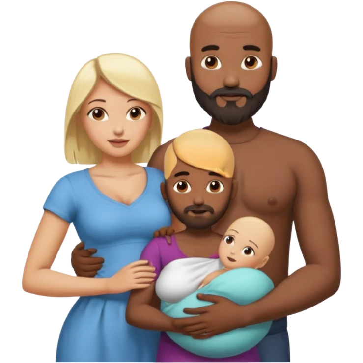 Naked, Indian, bald man with a beard holding breast of naked blonde fit woman emoji