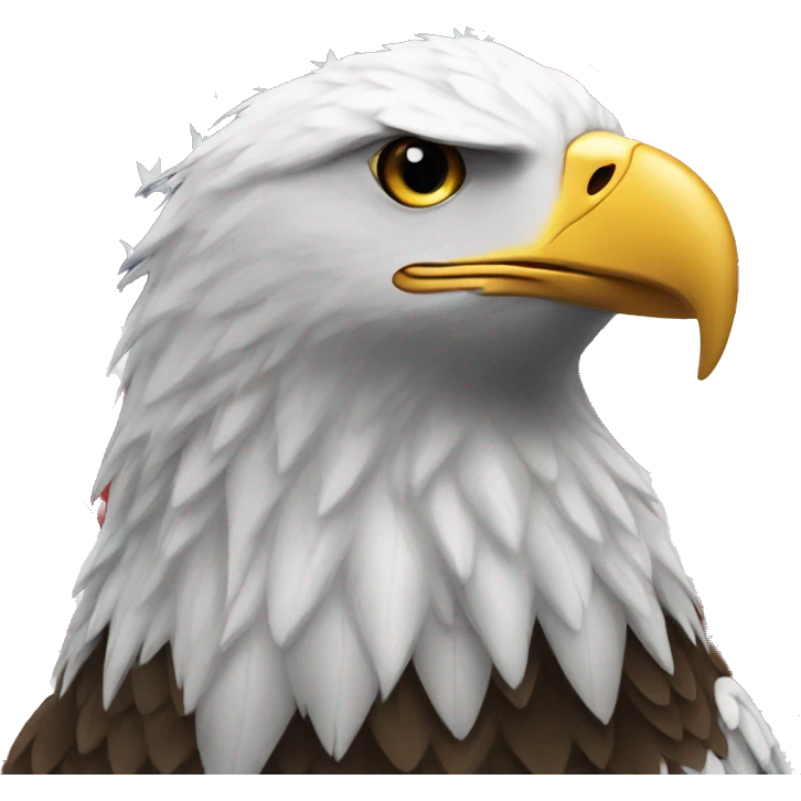 eagle with american flag behind it emoji