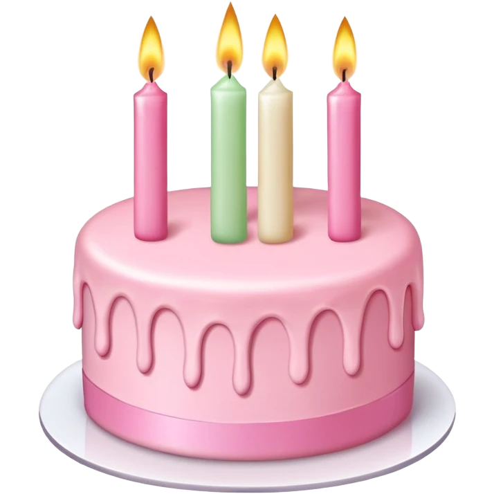 Cake with 3 candles for girl emoji