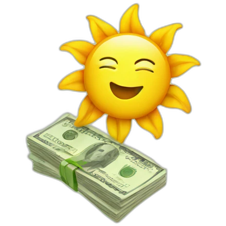 Sun with money emoji