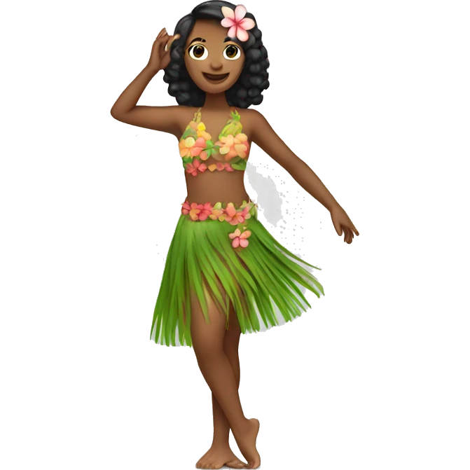hawaii dance girl full body emoji