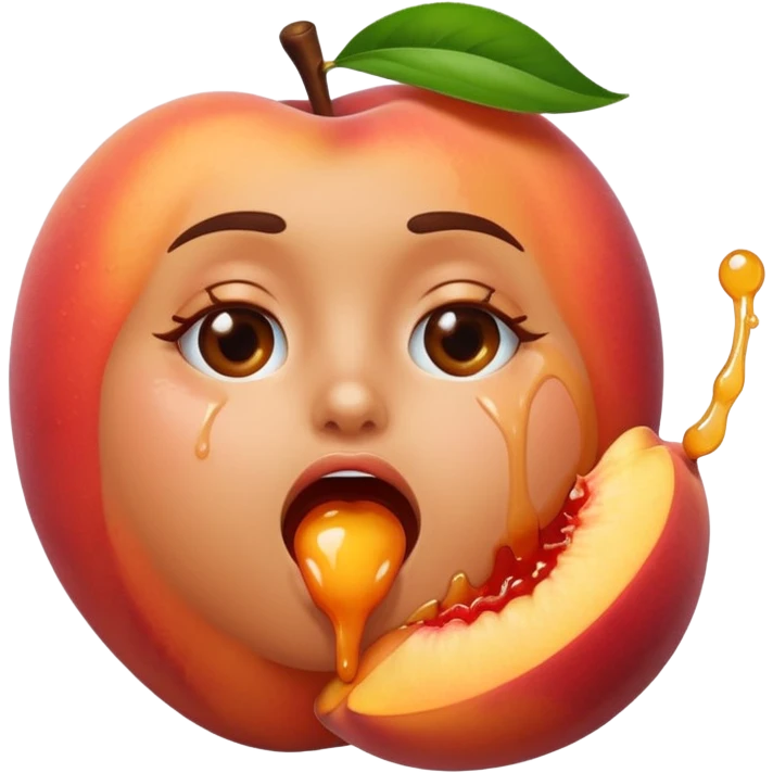 Licking a peach emoji