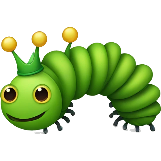 Caterpillar with a crown emoji