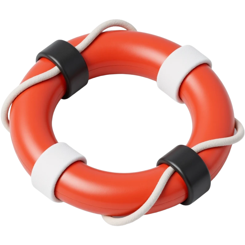 top down 2d flat lifebuoy emoji