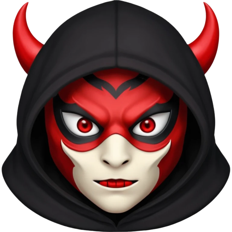 demon masqué avec une capuche emoji