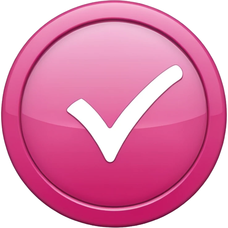 checkmark symbol in a circle in pink color that would reflect that a task has been done emoji