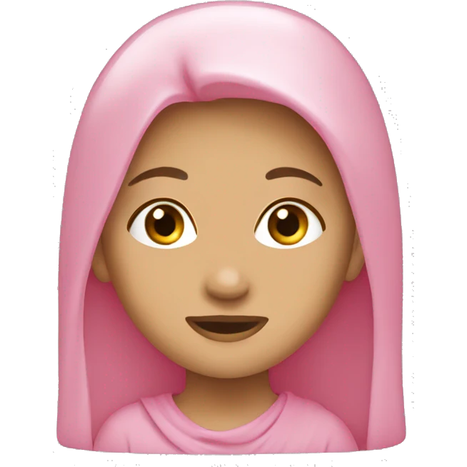 putri bergaun pink emoji