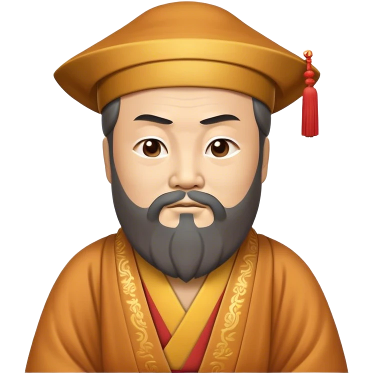 Cinematic Realistic Confucius Portrait Emoji, depicted as a wise ancient philosopher in traditional robes with a serene, contemplative expression, rendered with soft timeless textures and harmonious natural lighting that captures his enduring wisdom. emoji