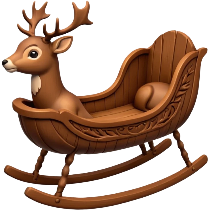 noel wood cradle with deer emoji