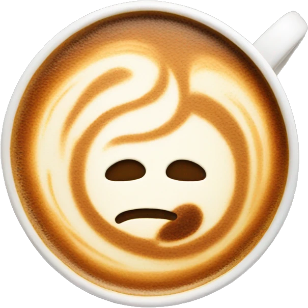 Coffee with latte art of cross emoji