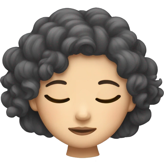Vietnamese girl with long curly hair sleeping for 12 hours  emoji