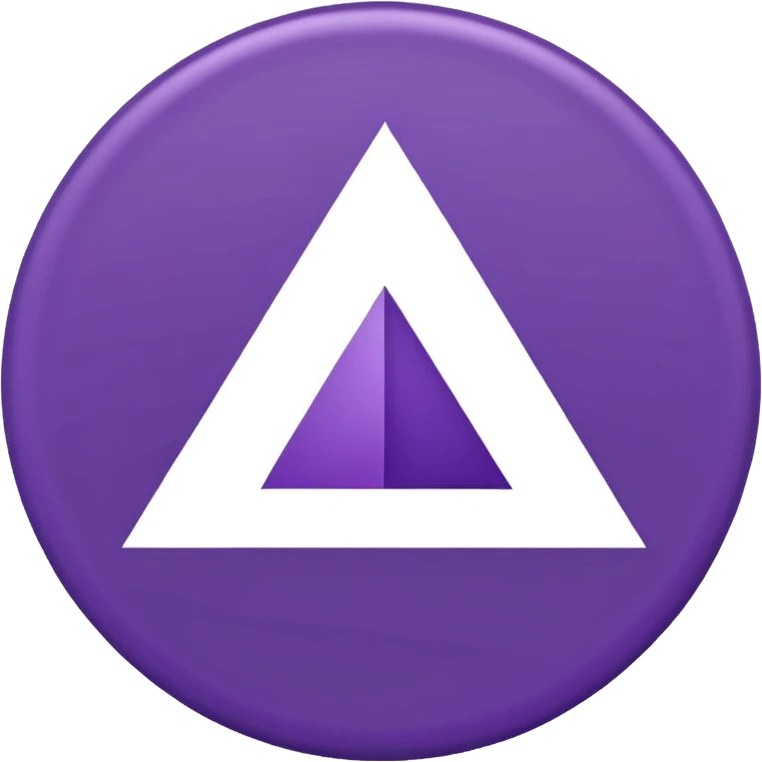 Solid purple circle with a white triangle facing to the right in the middle emoji