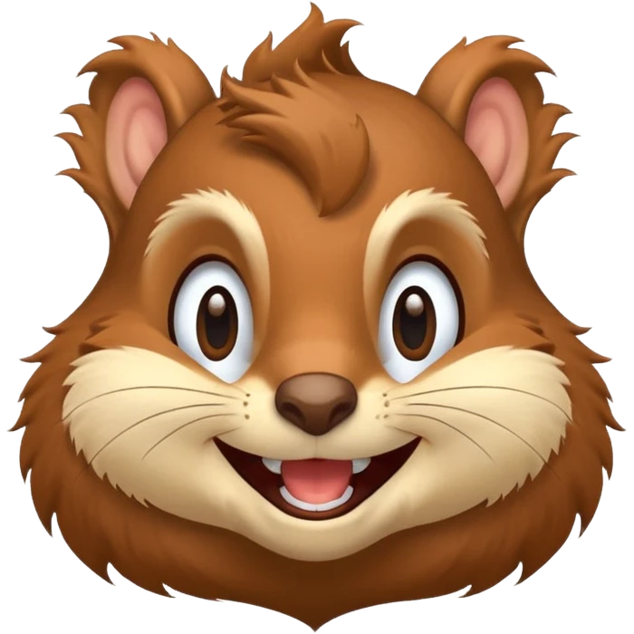 squirrel face emoji, extremely happy, wide grin, close-up emoji