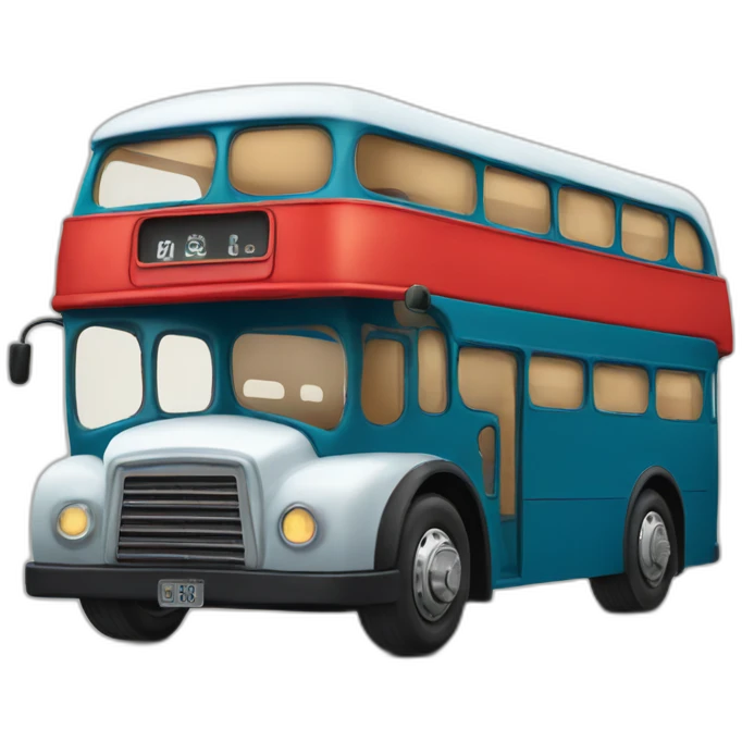 cute double-decker bus emoji