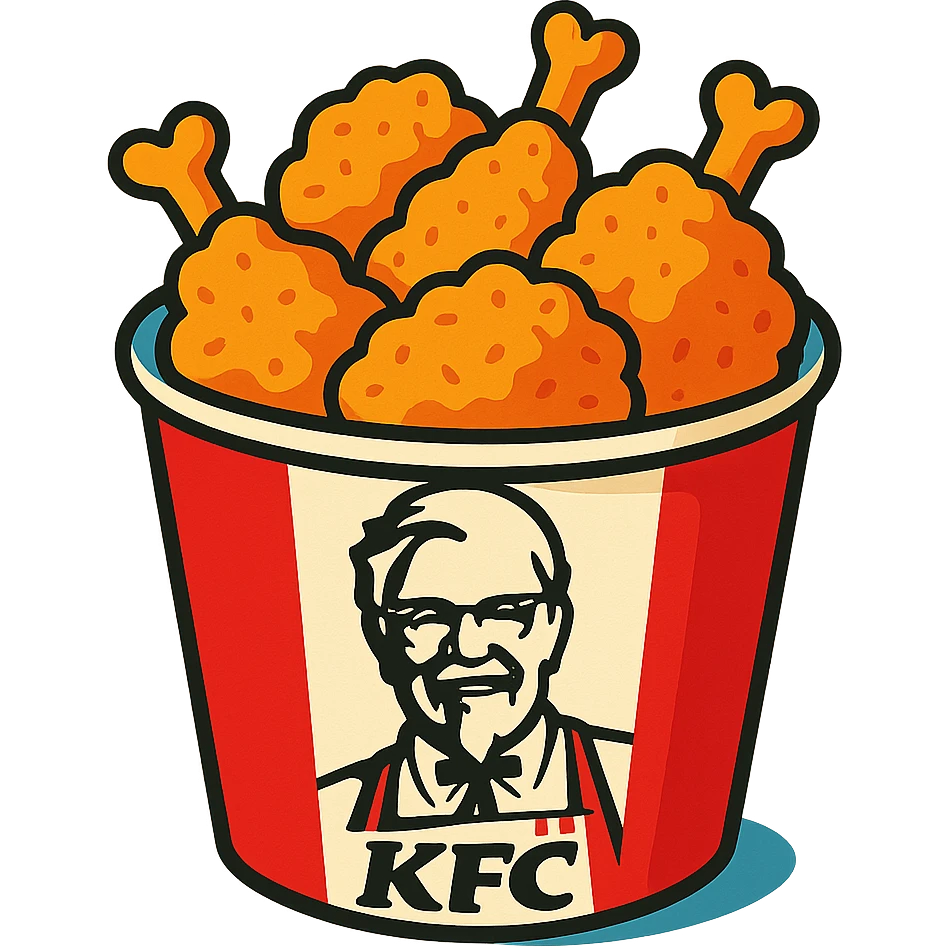 KFC bucket of fried chicken in vibrant toon style emoji
