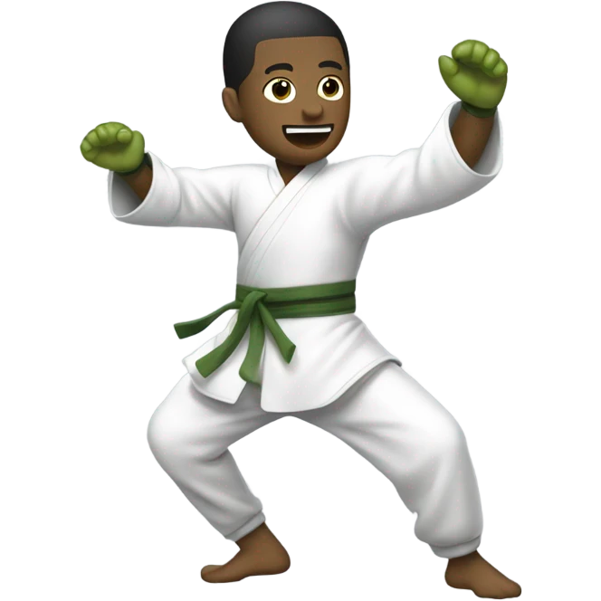 Pickle doing kung fu emoji