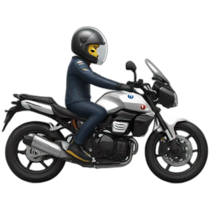 Macron avec un casque de moto emoji