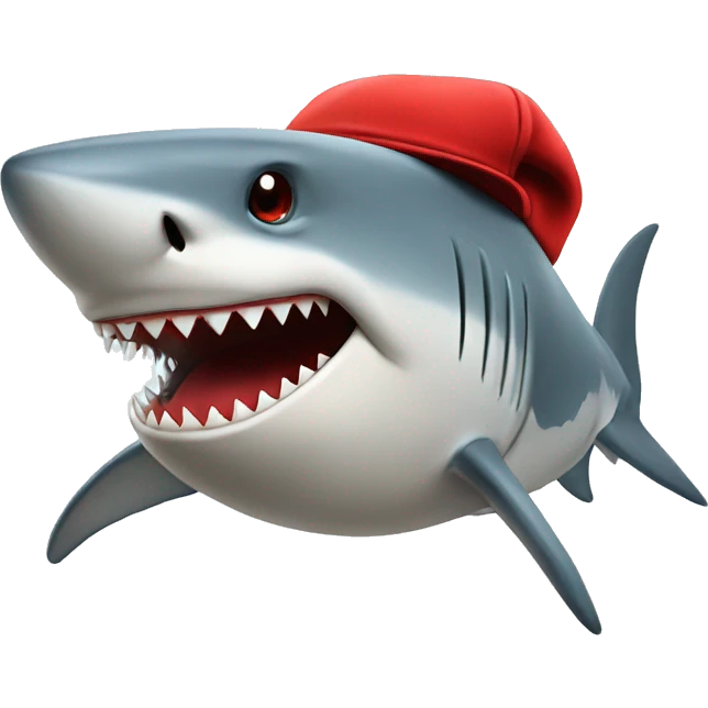 shark with red hat emoji