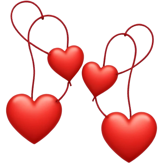 Two hearts connected by string for 'Stay' song emoji