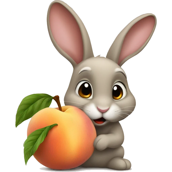 Rabbit eatting peach emoji