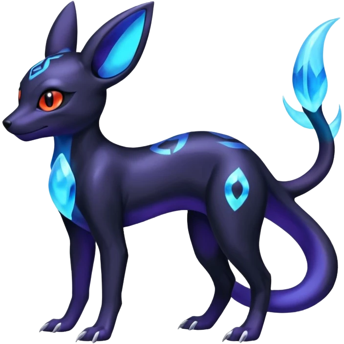 Shiny Aural Umbreon-Amaura-Salandit-Fakémon-fusion (full body) emoji