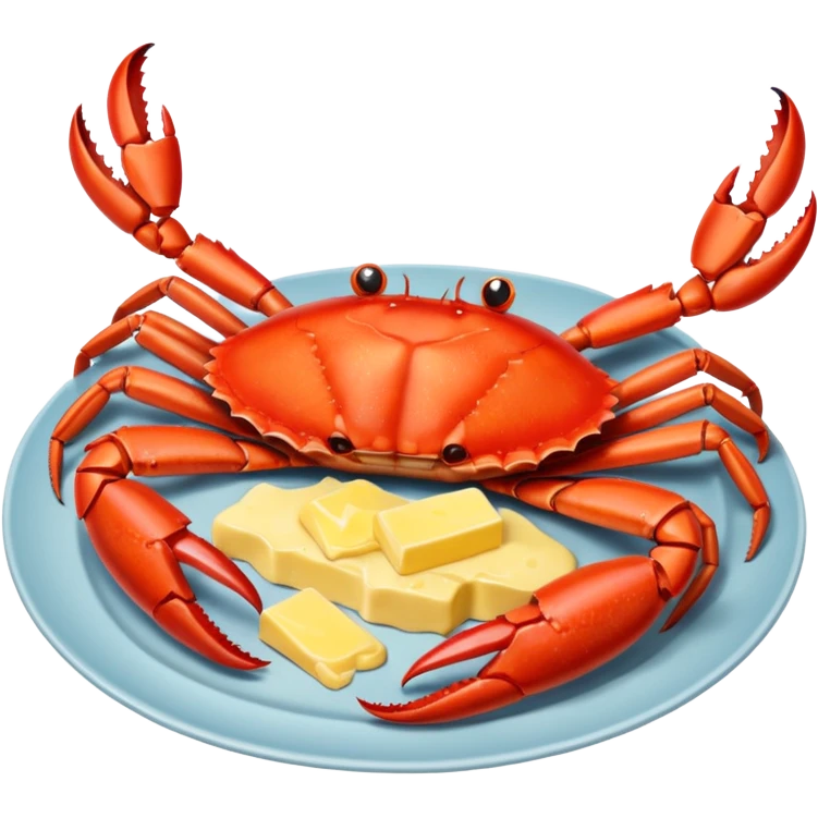crab legs on a plate, simple, clear emoji
