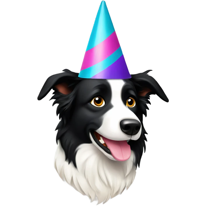 Border collie party hat emoji