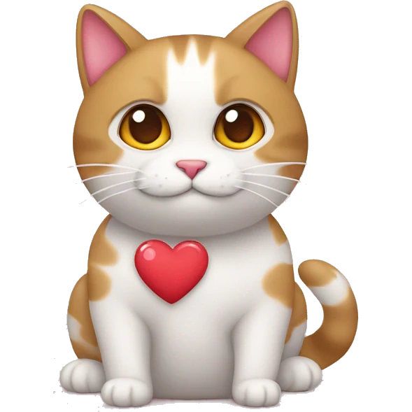 Gato com coração  emoji