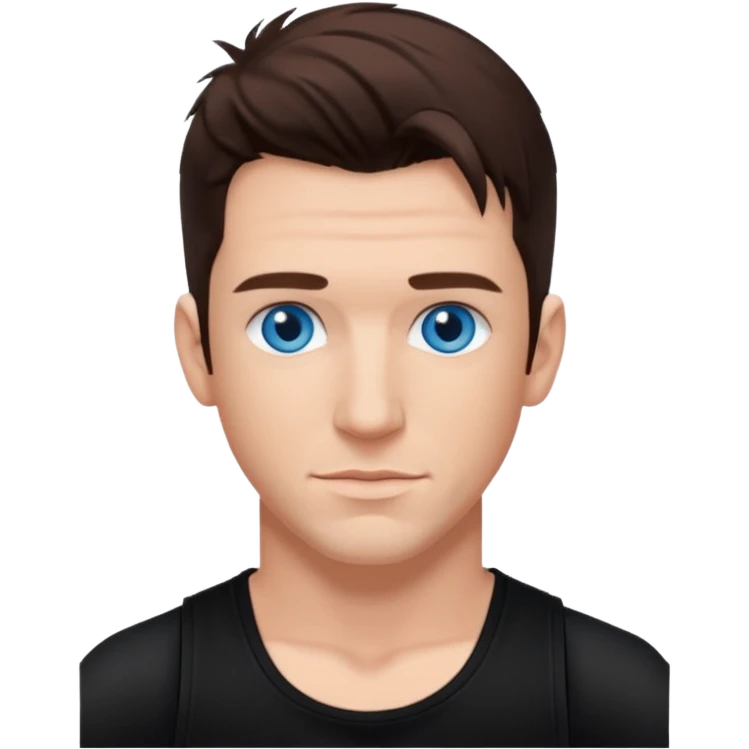 JC Chasez blue eyes, brown hair, black tank top emoji